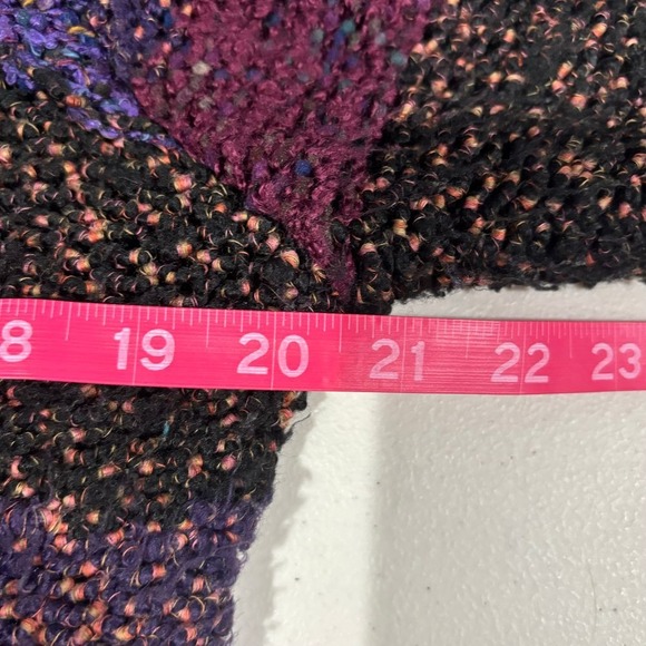 Anthropologie Curio Brown Purple Fuschia Knit Chunky Cardigan‎ XL Funky Colorful - Picture 7 of 8